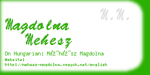 magdolna mehesz business card